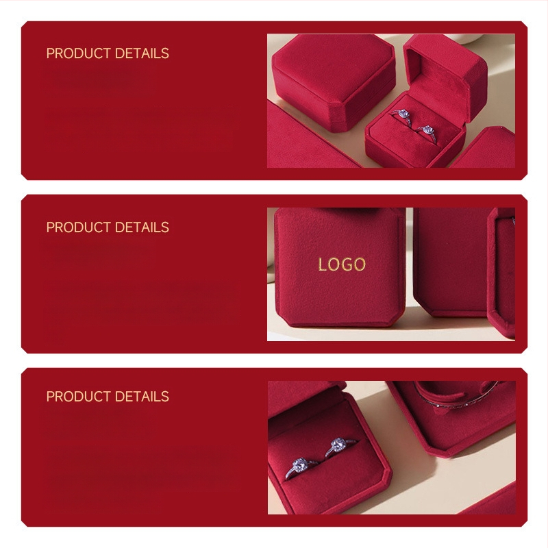 Astoņstūraina velūra juvelierizstrādājumu kaste, kompozītmateriāls, SSJH23, juvelierizstrādājumu iepakojums