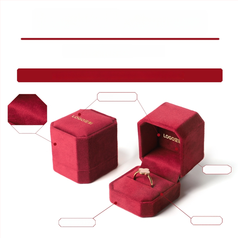 Astoņstūraina velūra juvelierizstrādājumu kaste, kompozītmateriāls, SSJH23, juvelierizstrādājumu iepakojums