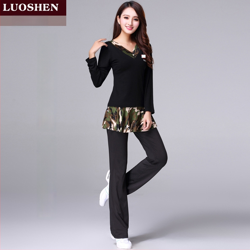 Κουστούμι τετραγωνισμένου χορού, Modal ύφασμα, καμουφλάζ μοτίβο, επένδυση από μιλκ σιλκ, για γυναίκες, για ομαδικές εμφανίσεις