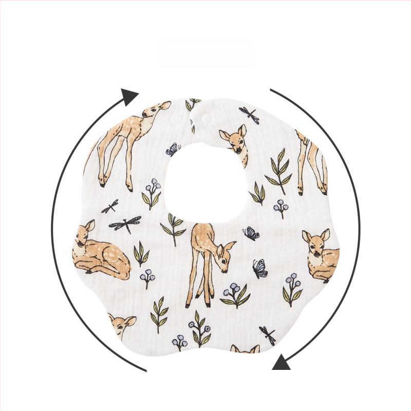 Kangobaby kūdikių seilių skarelė, 95% grynos medvilnės, sugerianti, universalus, amžius 0–3 metų, raštai: gyvūnai, piešiniai, gėlės