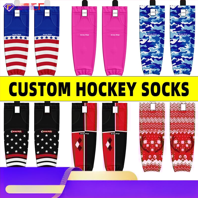 Hokeja kojinės su blauzdos apsauga, poliesterio pluoštas, prekė tontos, hokejui