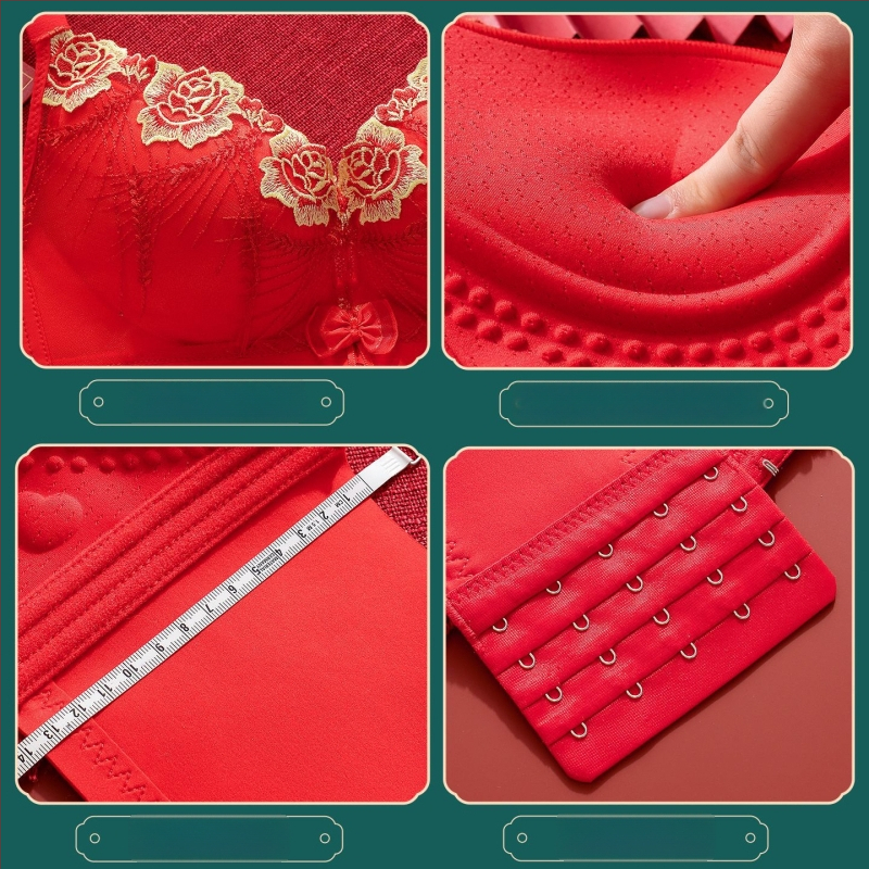 Nėrinių liemenėlės komplektas su 3/4 taurėmis, belaidis, fiksuoti petnešos, nugaros užsegimas su keturiomis eilėmis