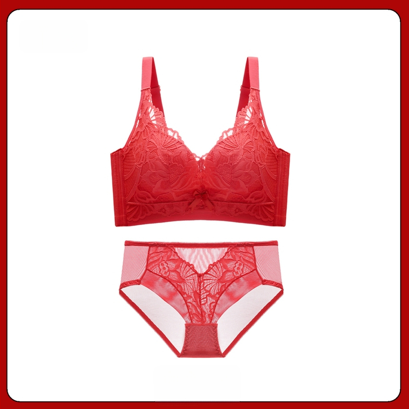 Nėrinių liemenėlės komplektas su 3/4 taurėmis, belaidis, fiksuoti petnešos, nugaros užsegimas su keturiomis eilėmis