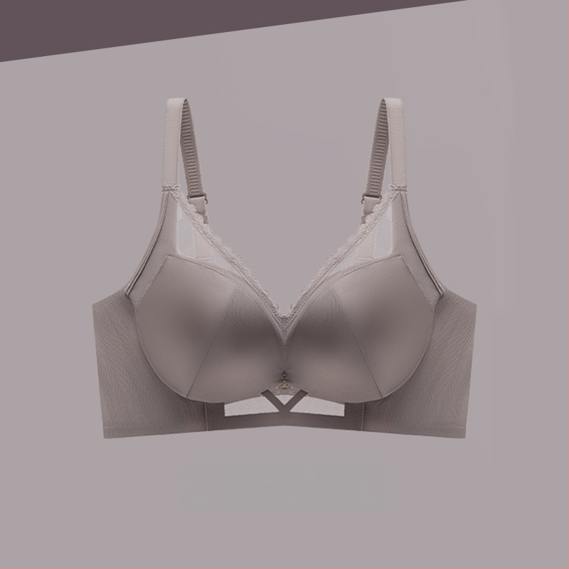 Set de sutien satin, wireless, cu cupă 3/4, efect push-up, închidere spate cu patru rânduri de cârlige