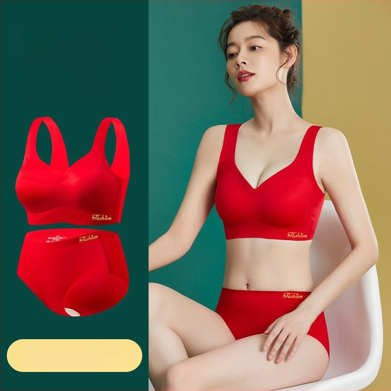 Moterų liemenėlių rinkinys be siūlių, su pilnomis kaušėmis, formuojama kaušė su plonu viršumi ir storesniu apačiu, fiksuotos dvigubos petnešos