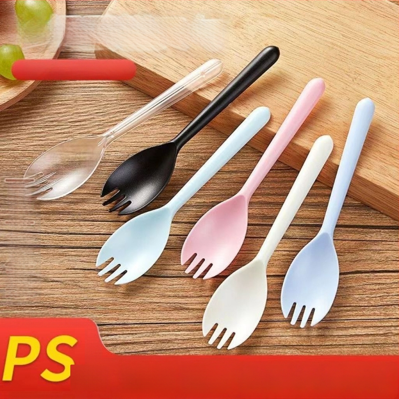 Еднократни лъжички и вилици с дълги дръжки, индивидуално опаковани, за барбекю, би-бимап, десерти и плодови лъжички — PP материал; Марка Unique; Функция: Други; Пускане на пазара: Други