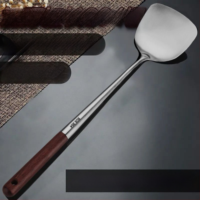 304 roostevabast teras lusikas ja spatula komplekt, paksendatud ja pikendatud disain toiduvalmistamiseks