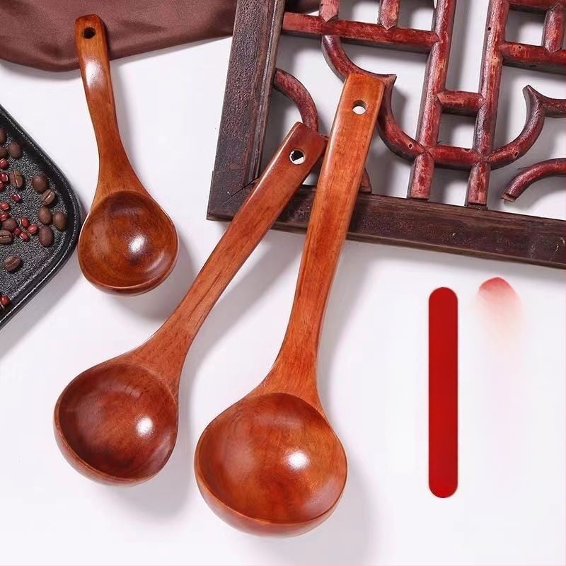 Puidust köögilusikas pikkade käepidemetega – libisemiskindel, kuumuskindel, põletuskaitse, suppide ja pudrude jaoks