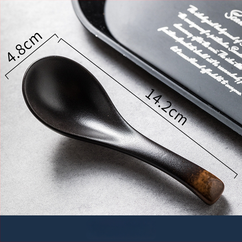 Jaapani stiilis keraamiline supilusikas pikkade käepidemetega