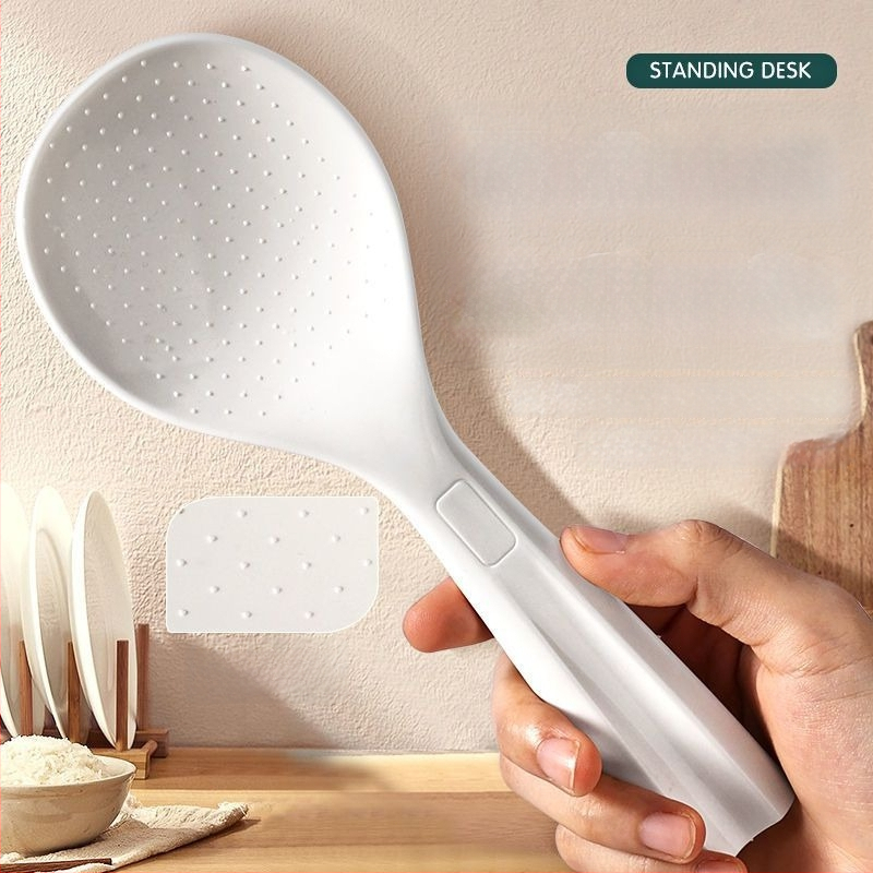 Riisilusikas mittekleepuva pinnaga, toidukvaliteedist silikoon, kuumuskindel, põletushaavade vastane, käepide PP