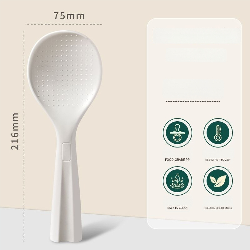 Riisilusikas mittekleepuva pinnaga, toidukvaliteedist silikoon, kuumuskindel, põletushaavade vastane, käepide PP