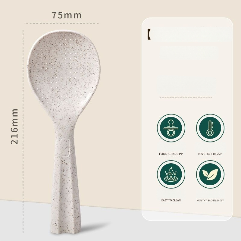 Riisilusikas mittekleepuva pinnaga, toidukvaliteedist silikoon, kuumuskindel, põletushaavade vastane, käepide PP