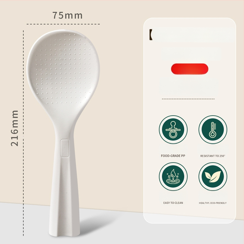 Riisilusikas mittekleepuva pinnaga, toidukvaliteedist silikoon, kuumuskindel, põletushaavade vastane, käepide PP