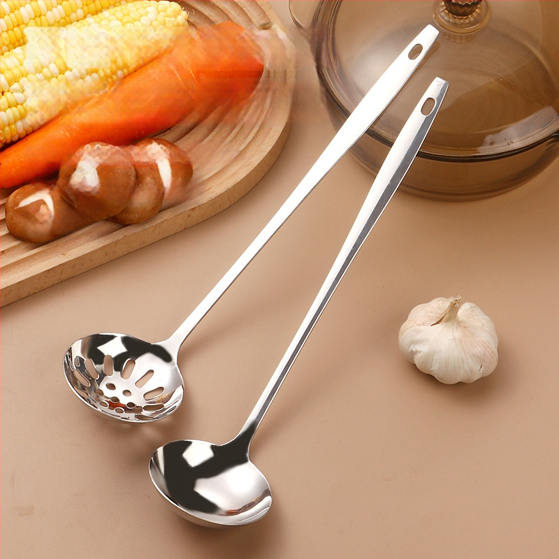 Köögilabidas drenaaživentidega, pikk käepide, roostevabast terasest, kuumuskindel, põletuste vältimine