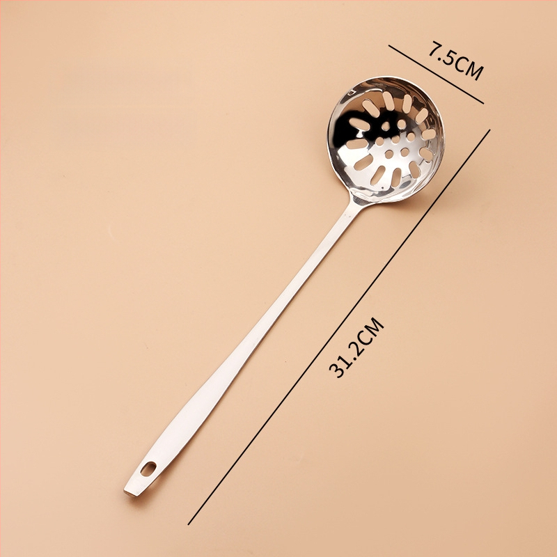 Köögilabidas drenaaživentidega, pikk käepide, roostevabast terasest, kuumuskindel, põletuste vältimine