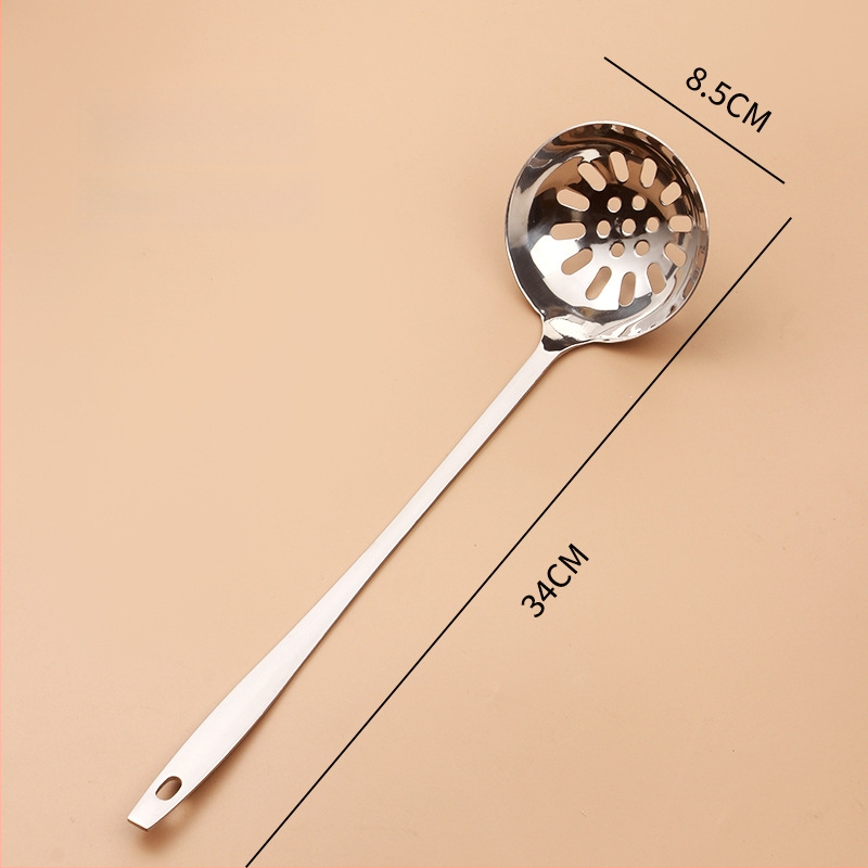 Köögilabidas drenaaživentidega, pikk käepide, roostevabast terasest, kuumuskindel, põletuste vältimine