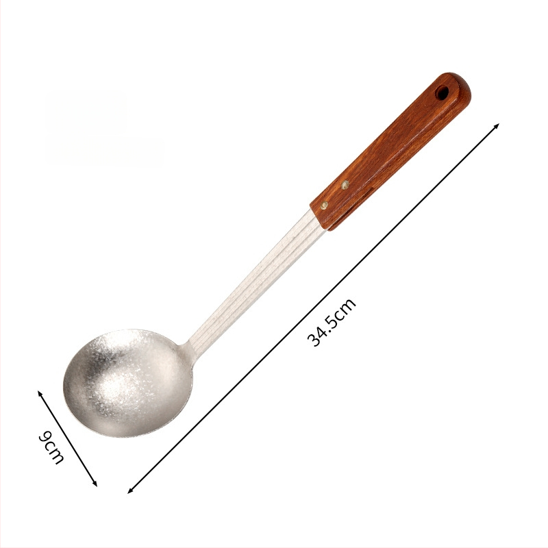 Puhast titaniumi lusikas ja spaatli komplekt roosipuu käepidemega, põletuste vastane disain, kahekohaline kerge köögitarvete komplekt