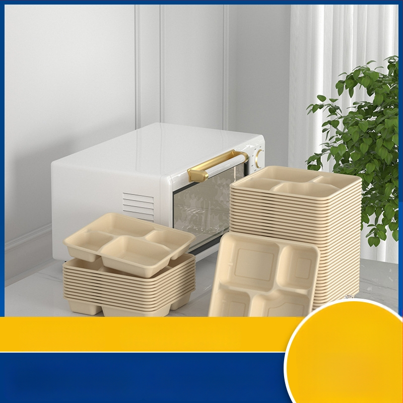 Yihexing vienkartinė popierinė pietų dėžutė, 1100 ml, biodegraduojanti, 2 mm storio, pakuotė 50 vnt.