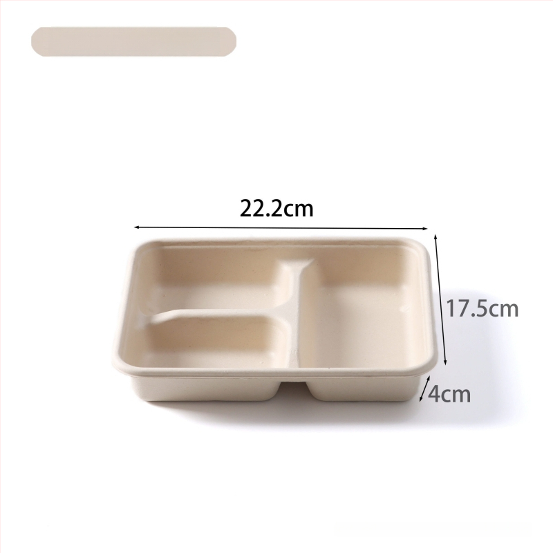 Yihexing vienkartinė popierinė pietų dėžutė, 1100 ml, biodegraduojanti, 2 mm storio, pakuotė 50 vnt.