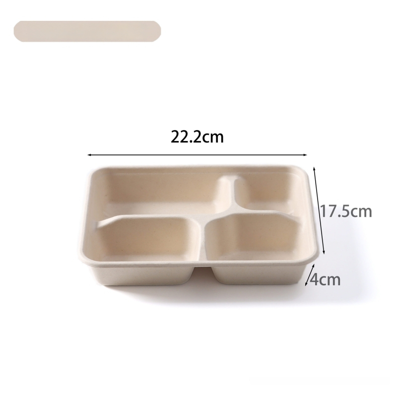 Yihexing vienkartinė popierinė pietų dėžutė, 1100 ml, biodegraduojanti, 2 mm storio, pakuotė 50 vnt.