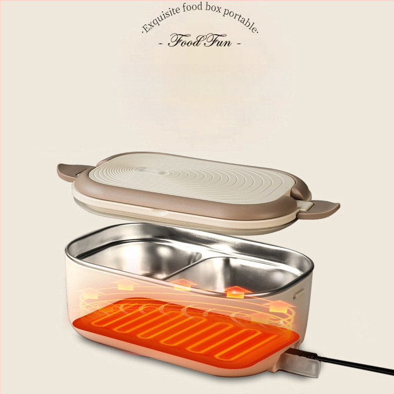 Cutie electrică pentru prânz cu încălzire fără apă, 1–2 porții, 220V, 50W; rezervor interior din oțel inoxidabil 304, carcasă din plastic