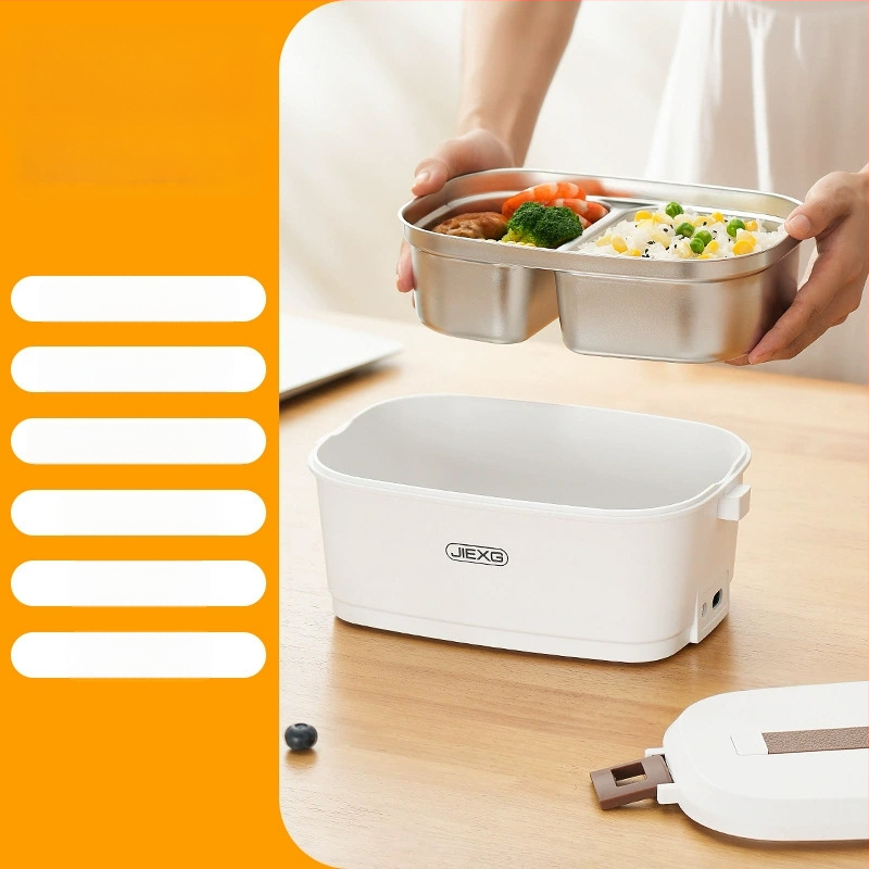 JIEXG FH-A15 Cutie electrică pentru prânz, încălzire fără apă, capacitate 1.6–2.0 L, vas interior din oțel inoxidabil 304, carcasă din plastic PP, tensiune 12V/24V/220V, putere 40W