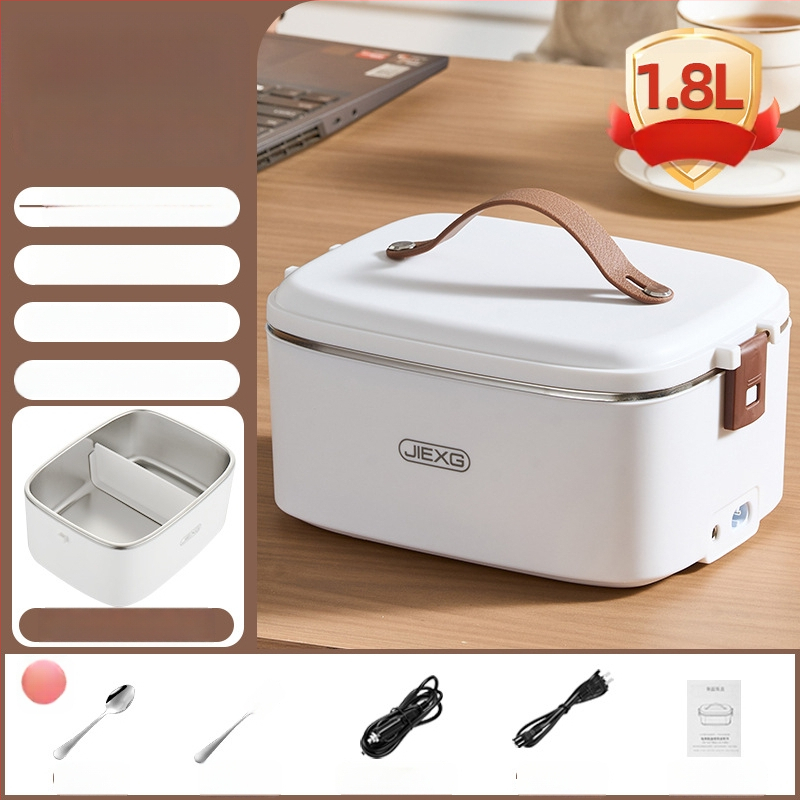 JIEXG FH-A15 Cutie electrică pentru prânz, încălzire fără apă, capacitate 1.6–2.0 L, vas interior din oțel inoxidabil 304, carcasă din plastic PP, tensiune 12V/24V/220V, putere 40W