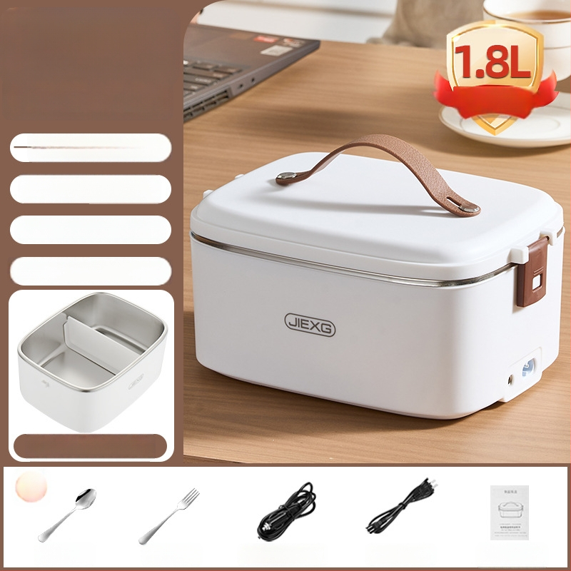 JIEXG FH-A15 Cutie electrică pentru prânz, încălzire fără apă, capacitate 1.6–2.0 L, vas interior din oțel inoxidabil 304, carcasă din plastic PP, tensiune 12V/24V/220V, putere 40W
