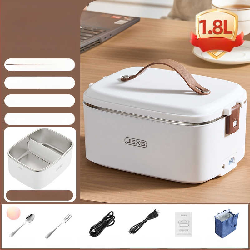 JIEXG FH-A15 Cutie electrică pentru prânz, încălzire fără apă, capacitate 1.6–2.0 L, vas interior din oțel inoxidabil 304, carcasă din plastic PP, tensiune 12V/24V/220V, putere 40W