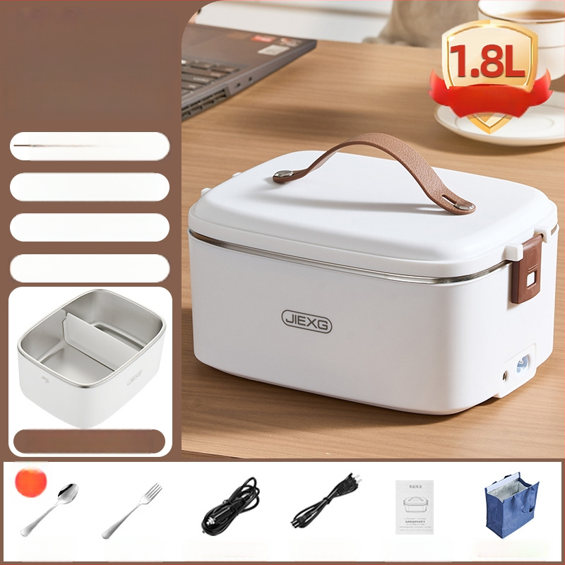 JIEXG FH-A15 Cutie electrică pentru prânz, încălzire fără apă, capacitate 1.6–2.0 L, vas interior din oțel inoxidabil 304, carcasă din plastic PP, tensiune 12V/24V/220V, putere 40W
