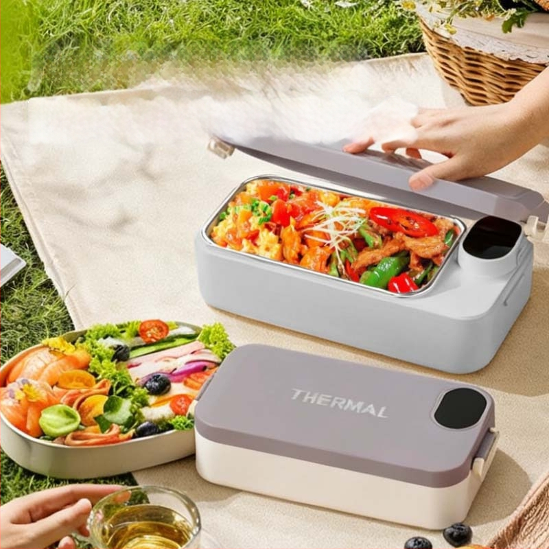 Cutie electrică pentru prânz cu încălzire fără apă, alimentare USB 5V 15W, recipient interior din oțel inoxidabil, model F13
