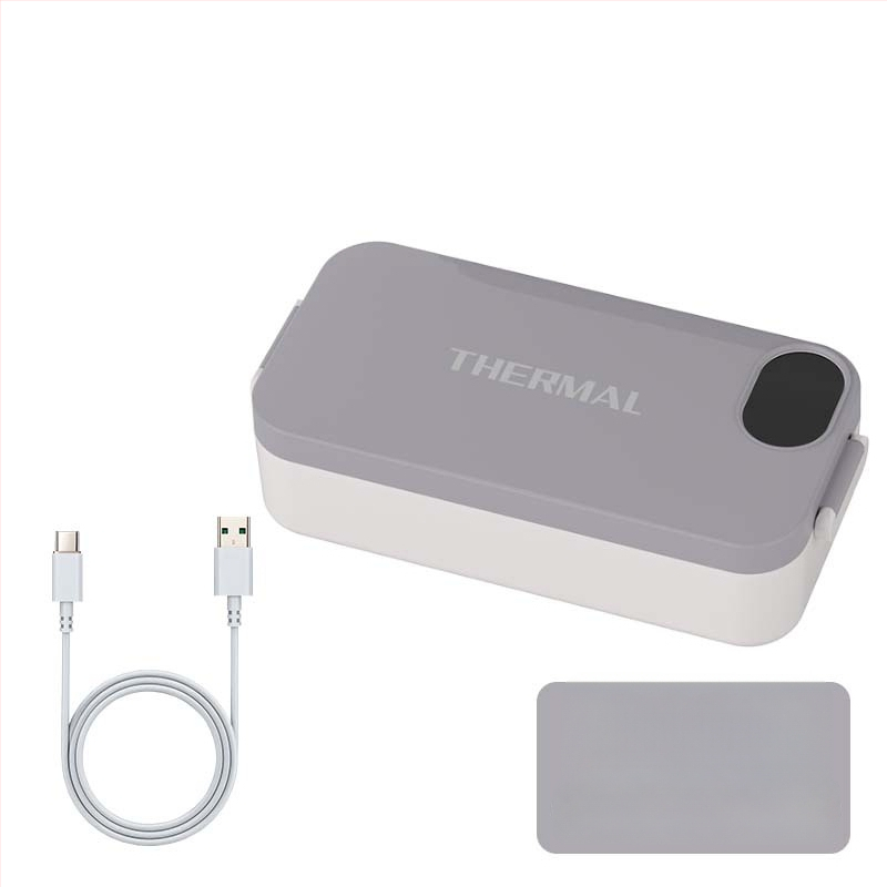 Cutie electrică pentru prânz cu încălzire fără apă, alimentare USB 5V 15W, recipient interior din oțel inoxidabil, model F13