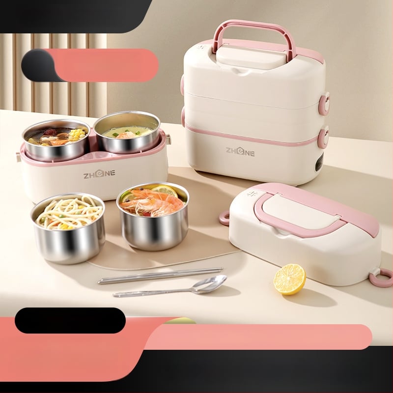 Cutie pentru prânz electrică – capacitate mare 2,0 L, vas interior detașabil din oțel inoxidabil 304, încălzire 250W, alimentare 220V, design izolat