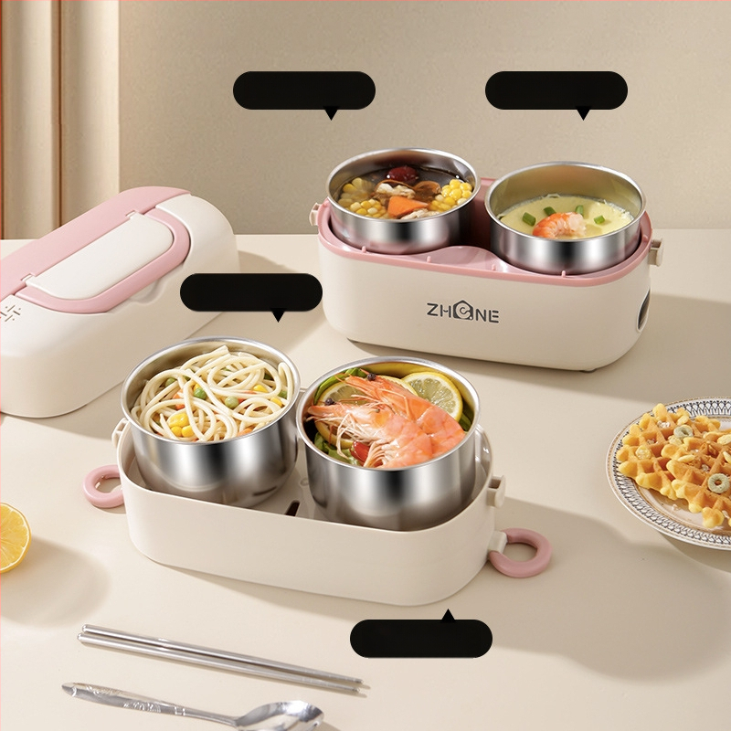 Cutie pentru prânz electrică – capacitate mare 2,0 L, vas interior detașabil din oțel inoxidabil 304, încălzire 250W, alimentare 220V, design izolat