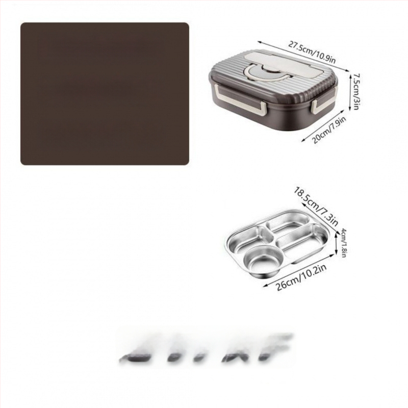 Изолирана кутия за обяд с капак, хранително безопасна 316 неръждаема стомана, четири слоя с разделени отделения, вместимост под 300 ml, преносима