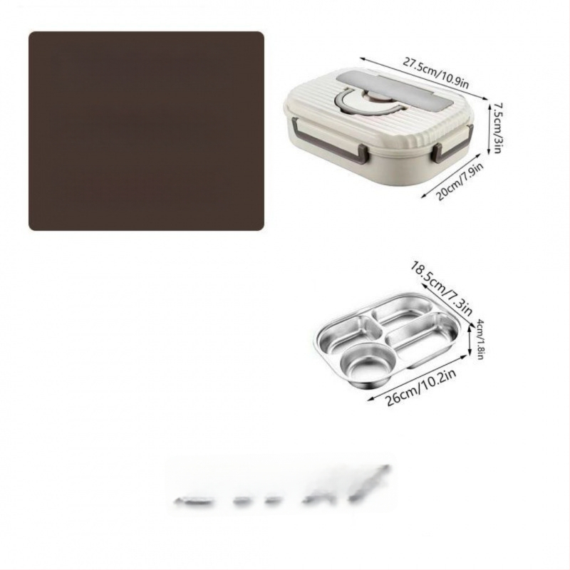 Изолирана кутия за обяд с капак, хранително безопасна 316 неръждаема стомана, четири слоя с разделени отделения, вместимост под 300 ml, преносима