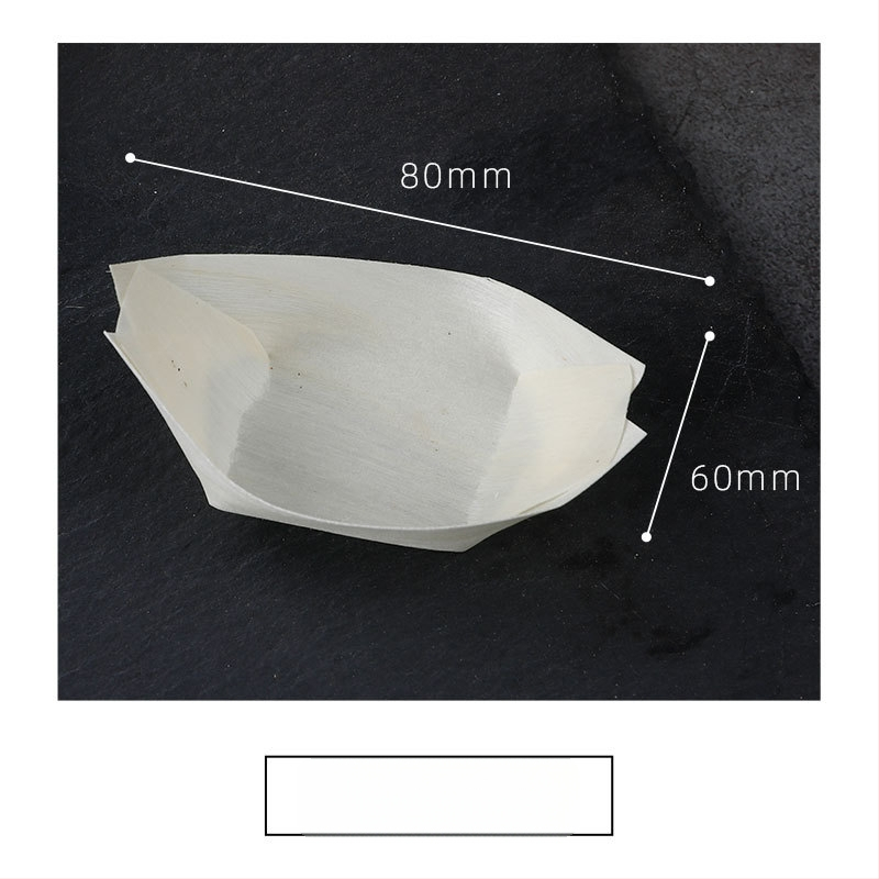 Medinė užkandžių dėžutė valties formos, pritaikoma, storis 36 mm, talpa 10