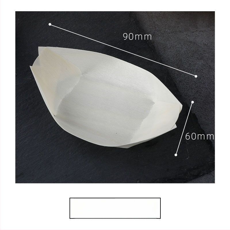 Medinė užkandžių dėžutė valties formos, pritaikoma, storis 36 mm, talpa 10