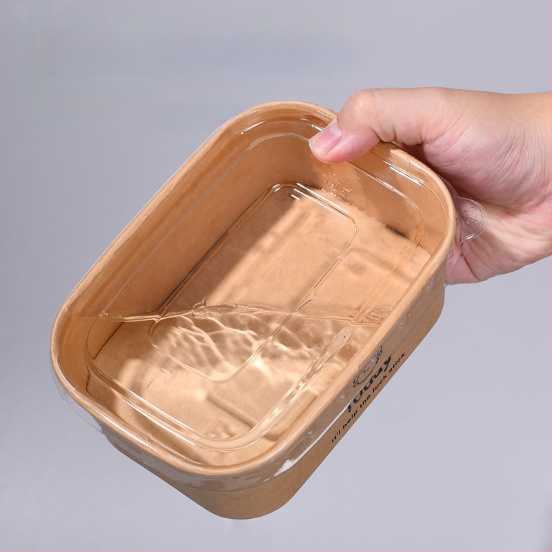 Cutie de prânz din kraft paper, 750 ml, dreptunghiulară, 25 buc./pachet, hârtie cu pulpă de lemn acoperită, necompatibilă cu microunde