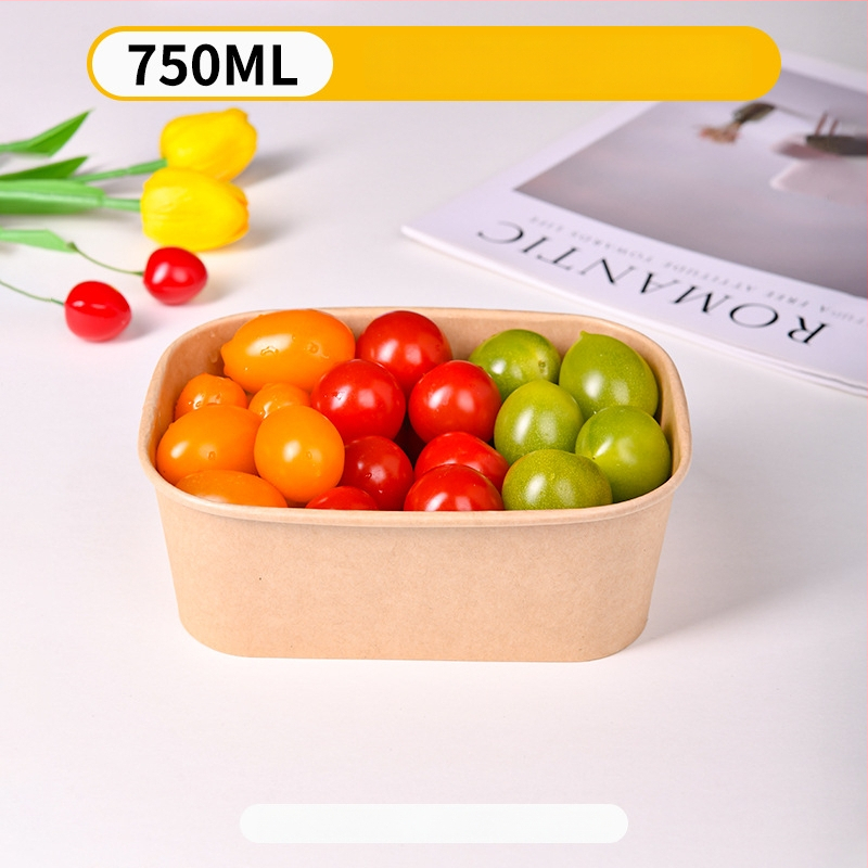 Cutie de prânz din kraft paper, 750 ml, dreptunghiulară, 25 buc./pachet, hârtie cu pulpă de lemn acoperită, necompatibilă cu microunde