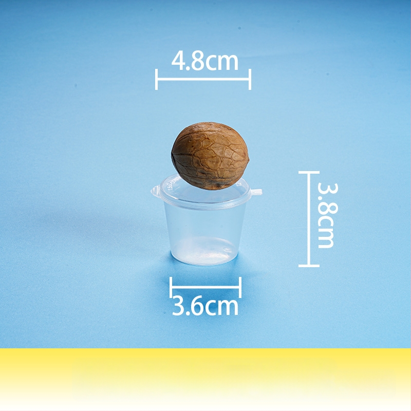 Еднократна кутия за сос за потапяне с интегриран контейнер и разделени отделения, PP пластмаса, налична в опаковки от 100, 1000 или 2000 броя