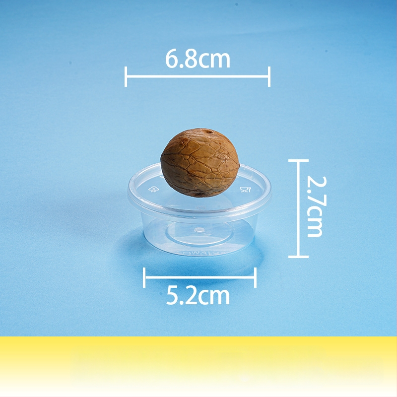 Еднократна кутия за сос за потапяне с интегриран контейнер и разделени отделения, PP пластмаса, налична в опаковки от 100, 1000 или 2000 броя