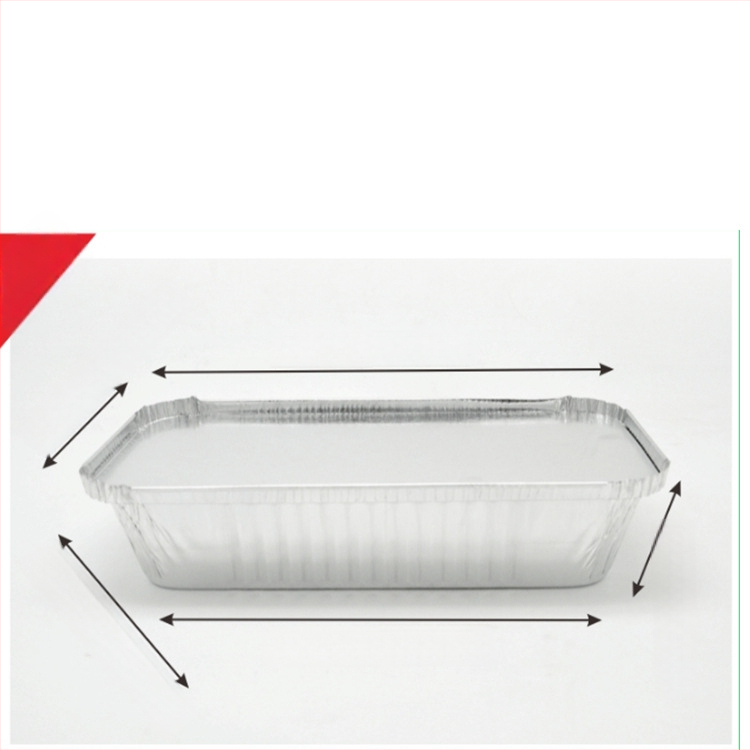 Ühekordne toidukauss alumiiniumfooliumist grillimiseks - ristkülikukujuline, 60 μm paksus, logotüübi trükk, 500 tk/pakk