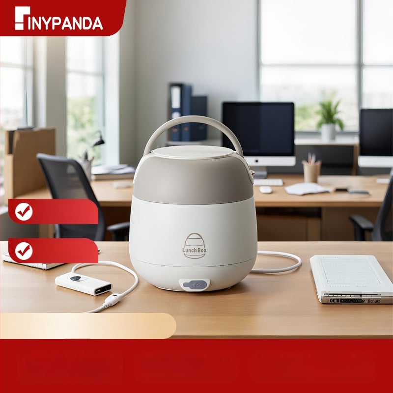 Cutie electrică pentru prânz cu încălzire fără apă, recipient interior din oțel inoxidabil 304, 20W, 220V, USB sau alimentare de mașină, păstrează caldă când este conectată