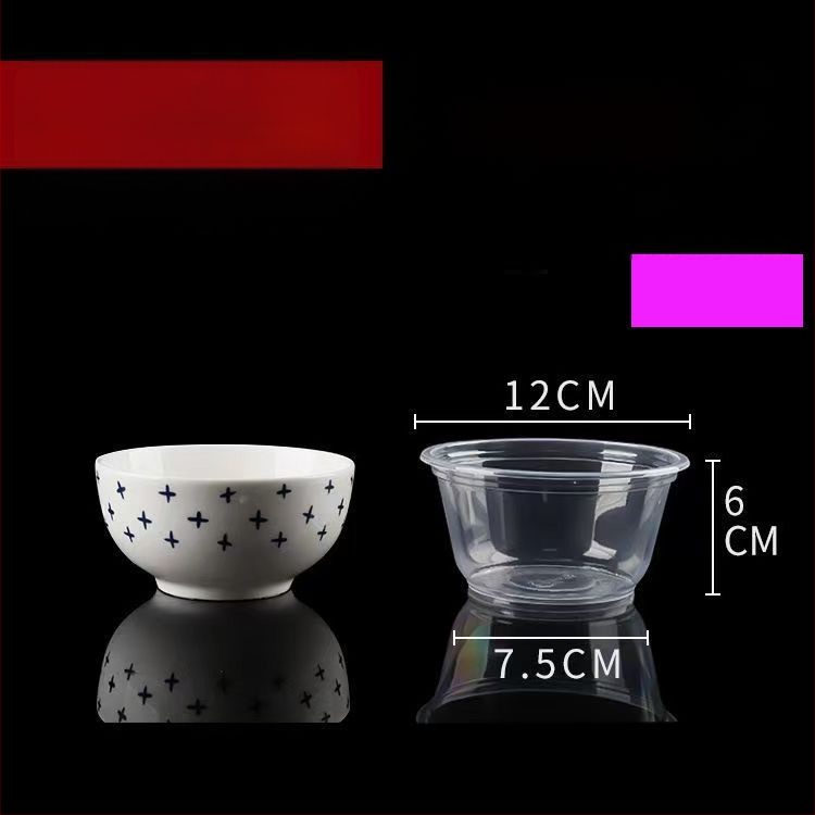 Ühekordselt kasutatav plastist toidukupp – ümmargune, läbipaistev, maht 360–1000 ml