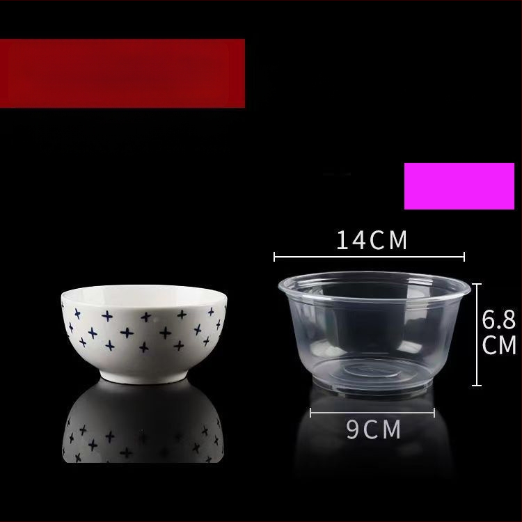 Ühekordselt kasutatav plastist toidukupp – ümmargune, läbipaistev, maht 360–1000 ml