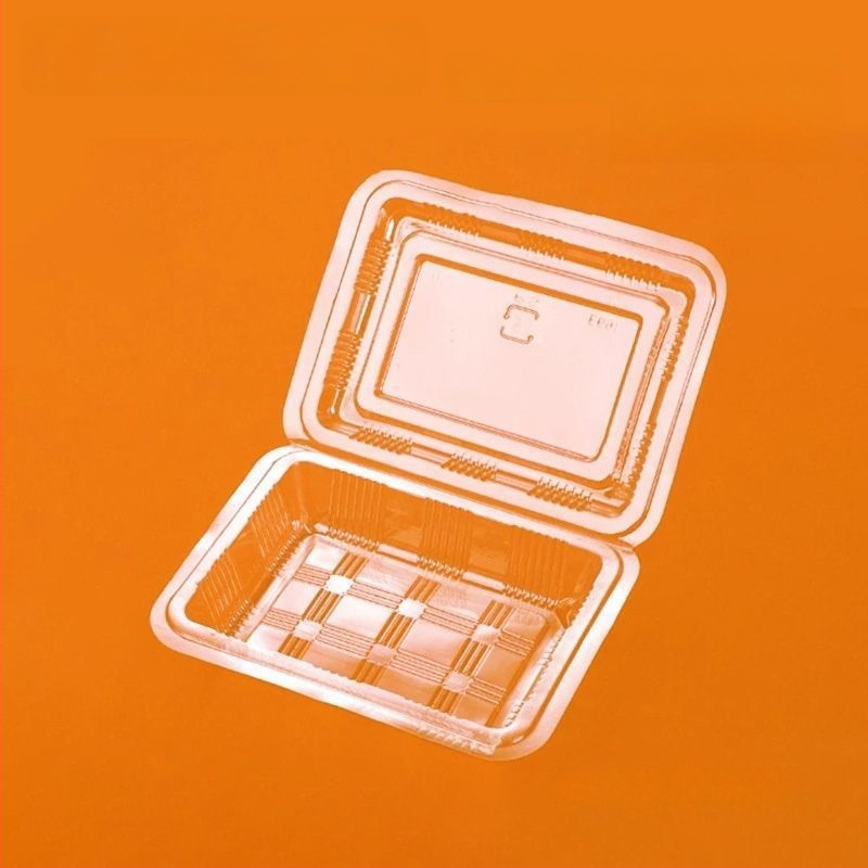 Cutie de ambalare din plastic, de unică folosință, cu capac, transparentă, potrivită pentru fructe și preparate reci