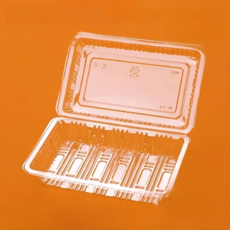Cutie de ambalare din plastic, de unică folosință, cu capac, transparentă, potrivită pentru fructe și preparate reci