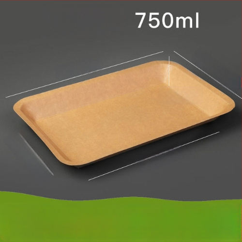 Vienkartinė kraftpopierio kvadratinė lėkštė užkandžiams, vienkartiniam naudojimui, pritaikoma, nebiodegraduojanti