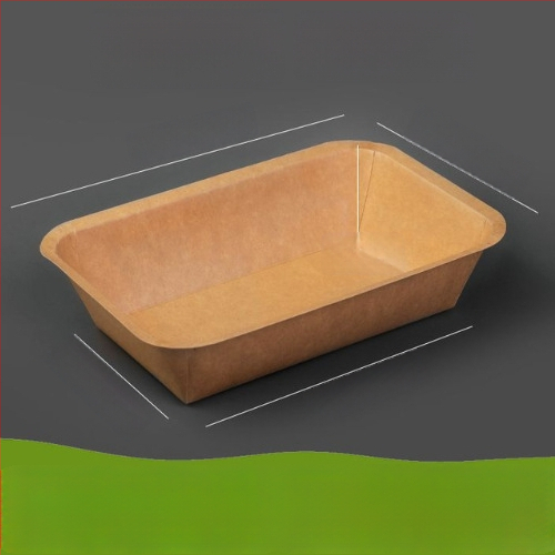 Vienkartinė kraftpopierio kvadratinė lėkštė užkandžiams, vienkartiniam naudojimui, pritaikoma, nebiodegraduojanti